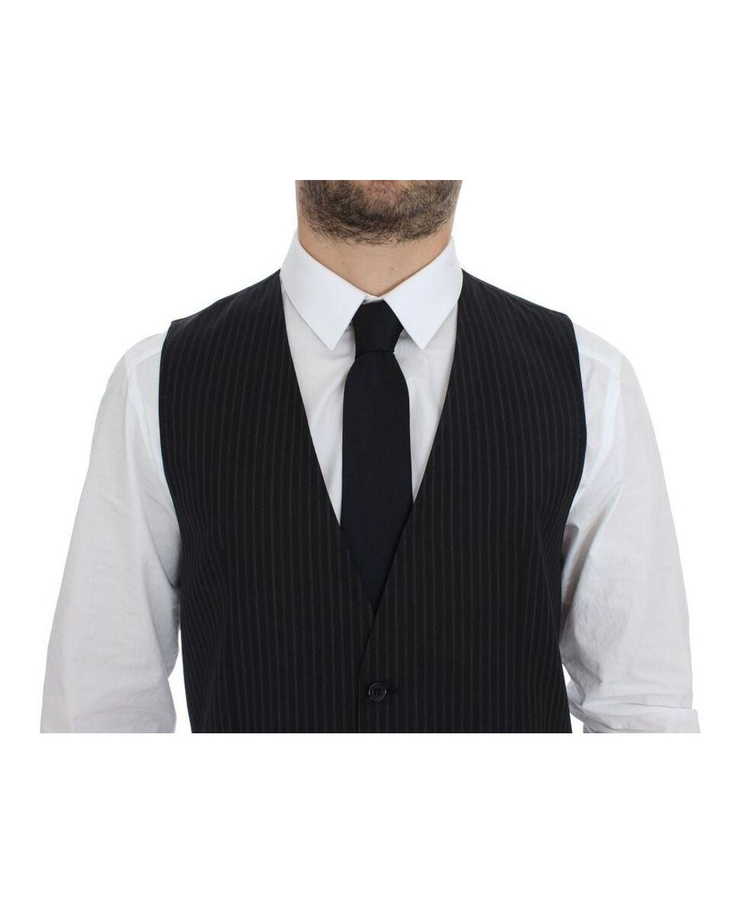Dolce & Gabbana Gray Stretch Formal Dress Vest Gilet Wool for men
