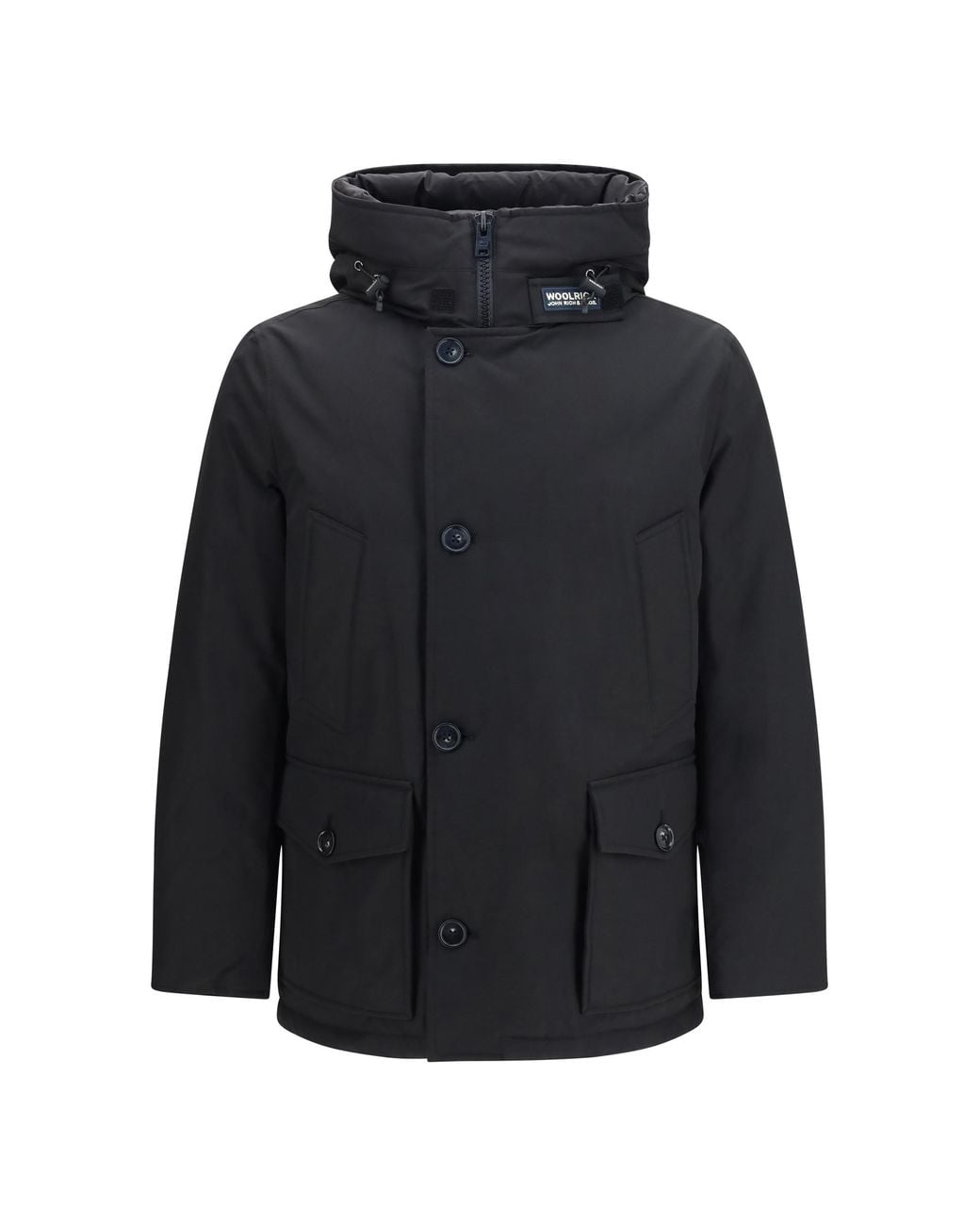 Woolrich Black Arctic Anorak Ramar Cloth Down Jackets Coat for men