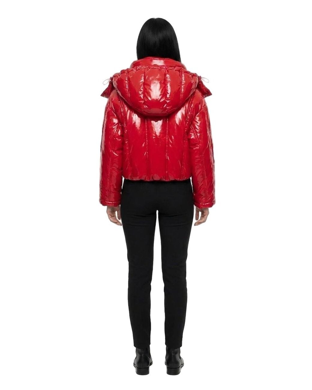 Dolce & Gabbana Red Dolce & Gabbana Glossy Cropped Puffer Down Jacket