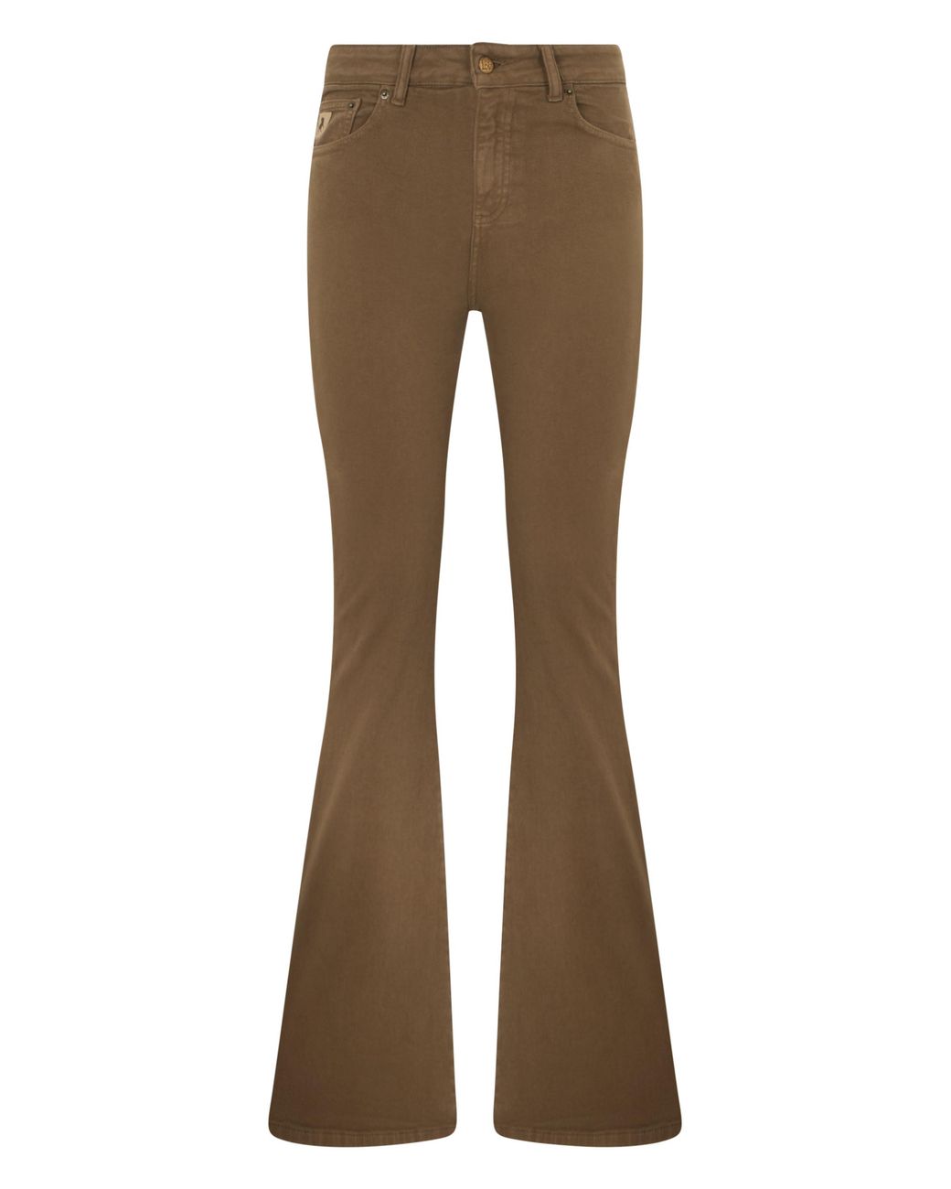 Lois Brown Flared Elephant Leg Jeans Cotton