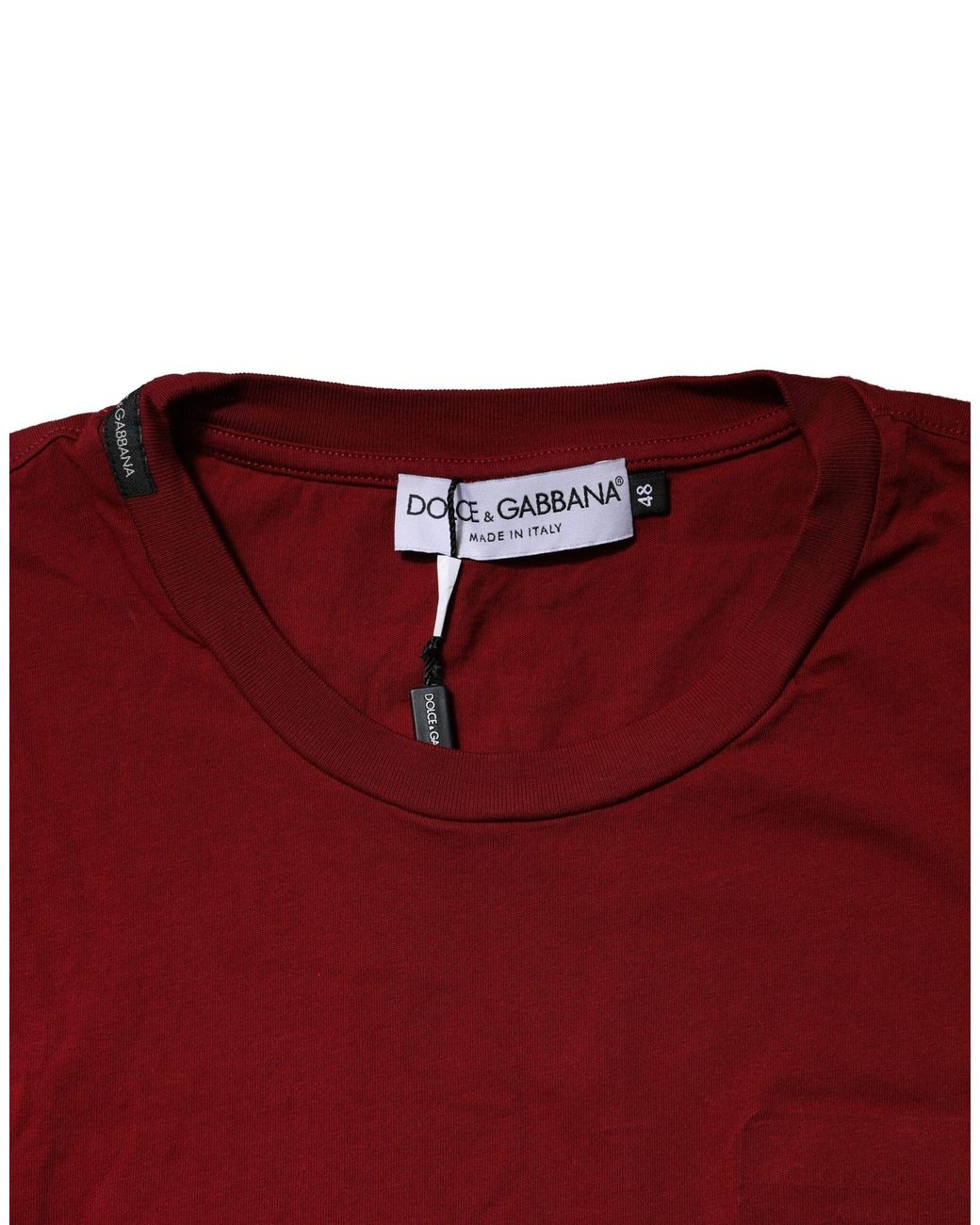 Dolce & Gabbana Red Cotton Crew Neck Short Sleeves T-Shirt for men
