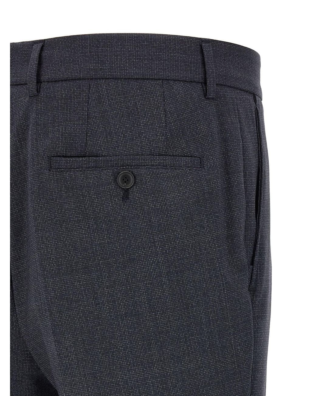 Boss Blue Virgin Wool Micro-Texture Pant Suit