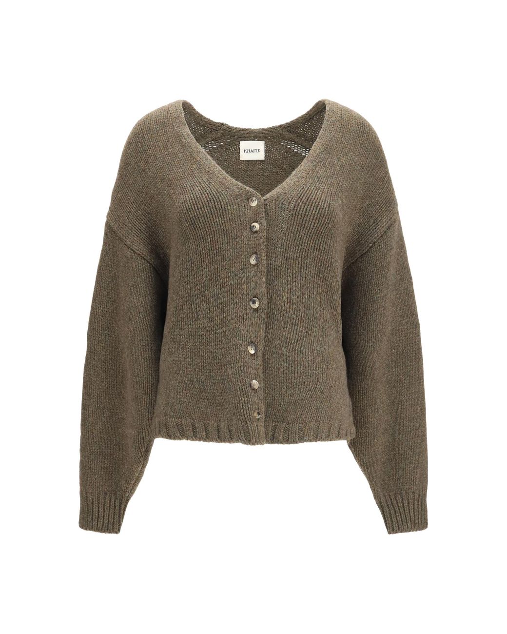 Khaite Green Cardigan Axel V-Neck Cashmere