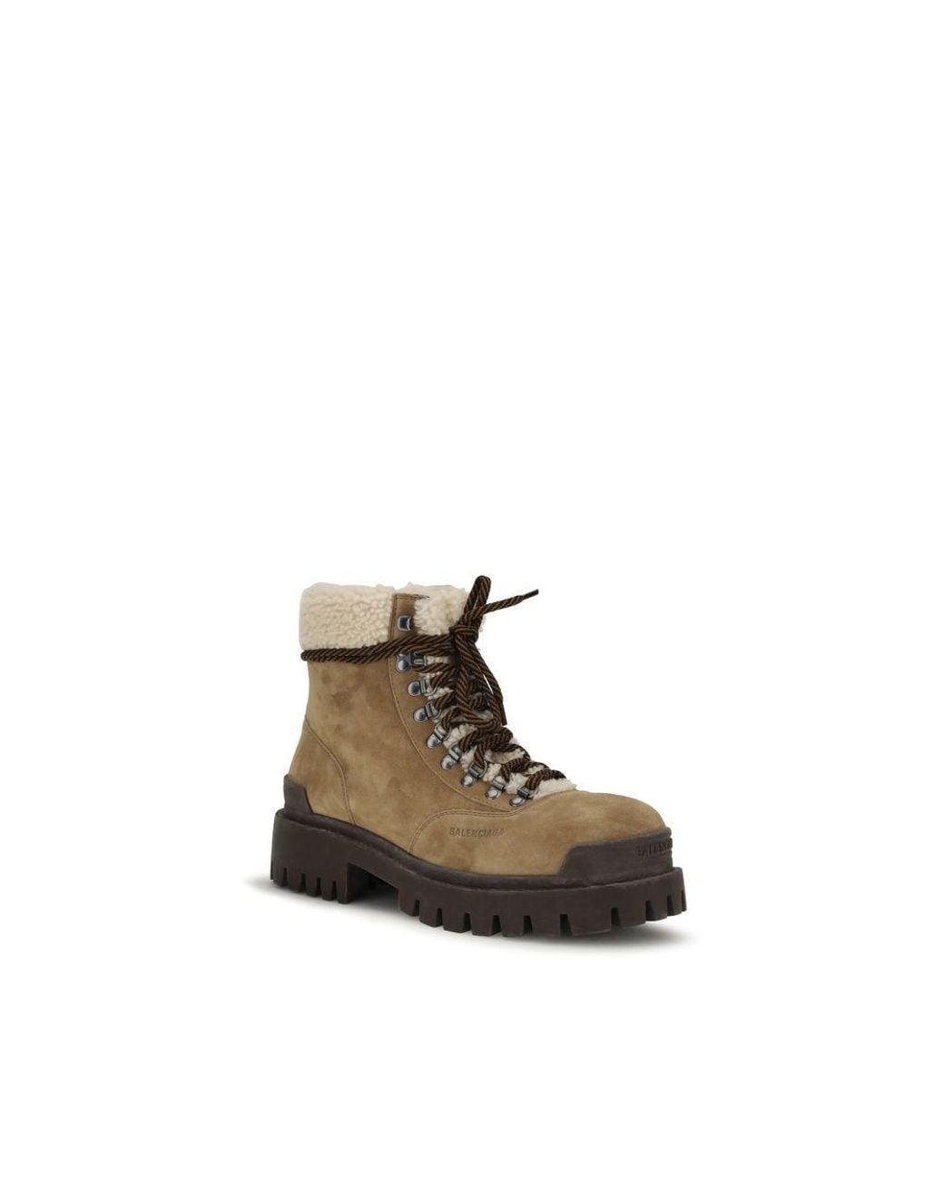 Balenciaga Brown Beige Suede Leather Lace for men