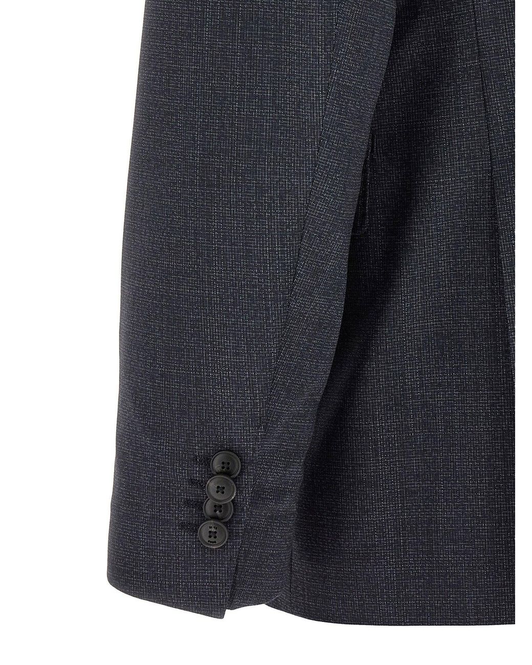 Boss Blue Virgin Wool Micro-Texture Pant Suit