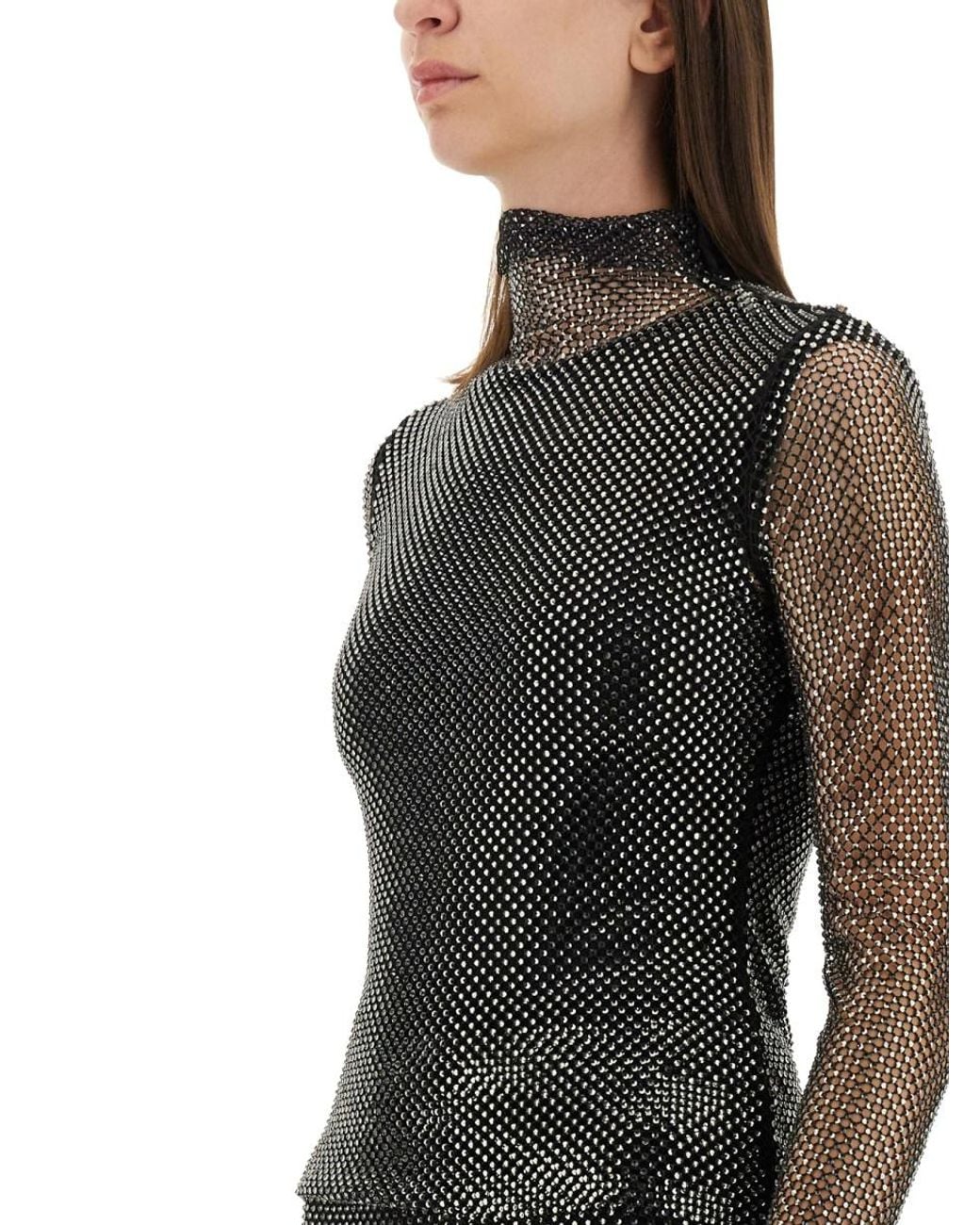Sportmax Black Top Valdai Fabric Viscose Tops