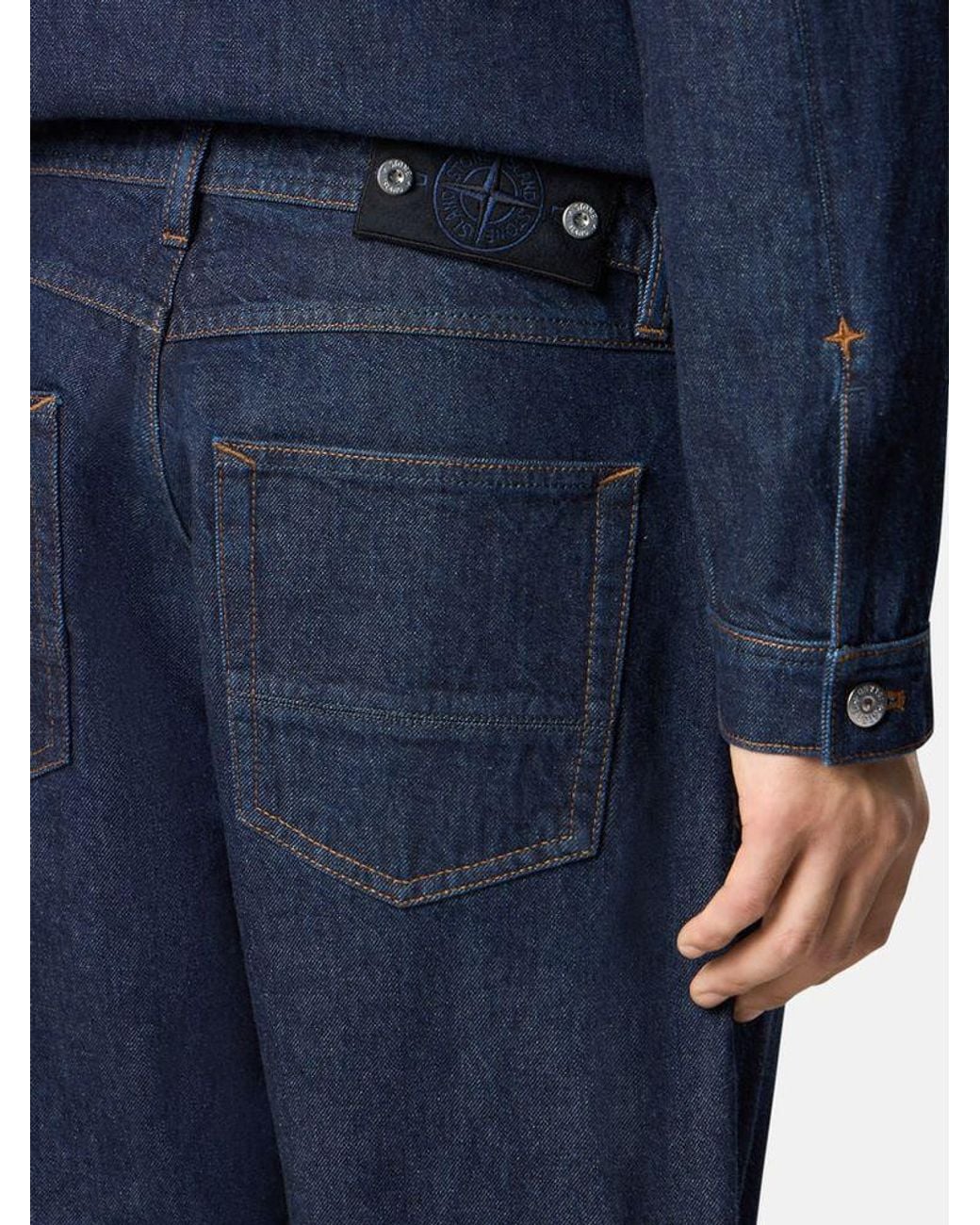 Stone Island Blue Stone Island Five-Pocket Denim Jeans for men