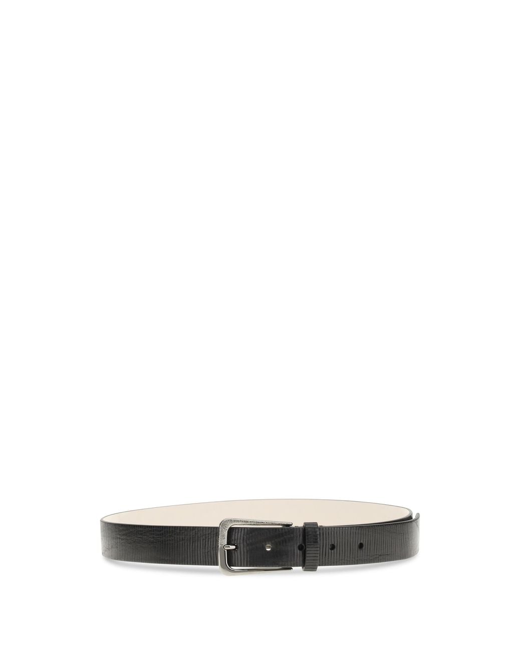 Brunello Cucinelli White Carved Leather Belt Calf