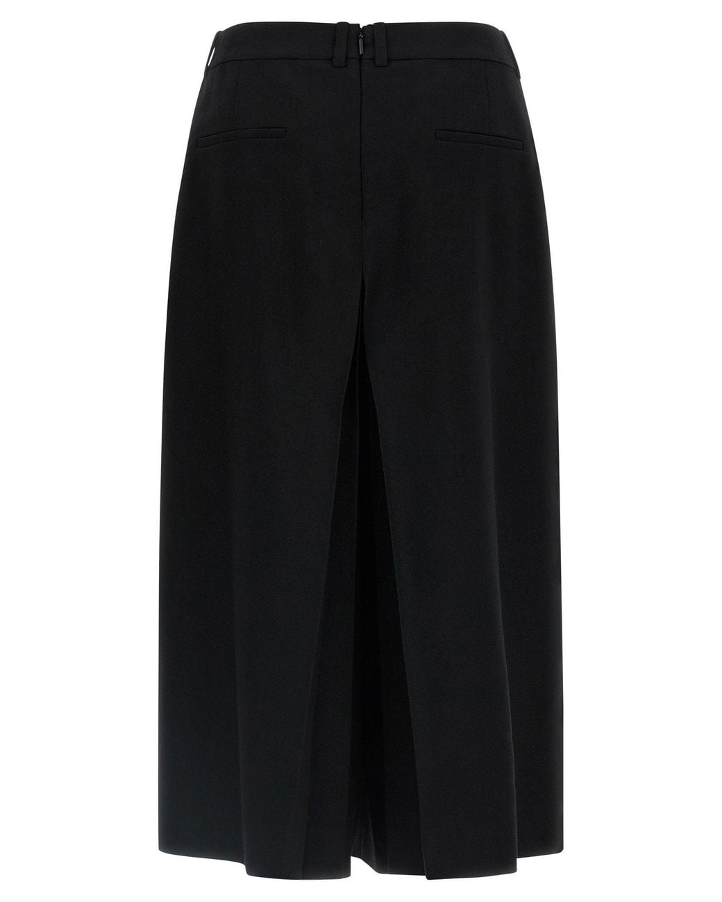 Saint Laurent Black Wool Midi Skirt