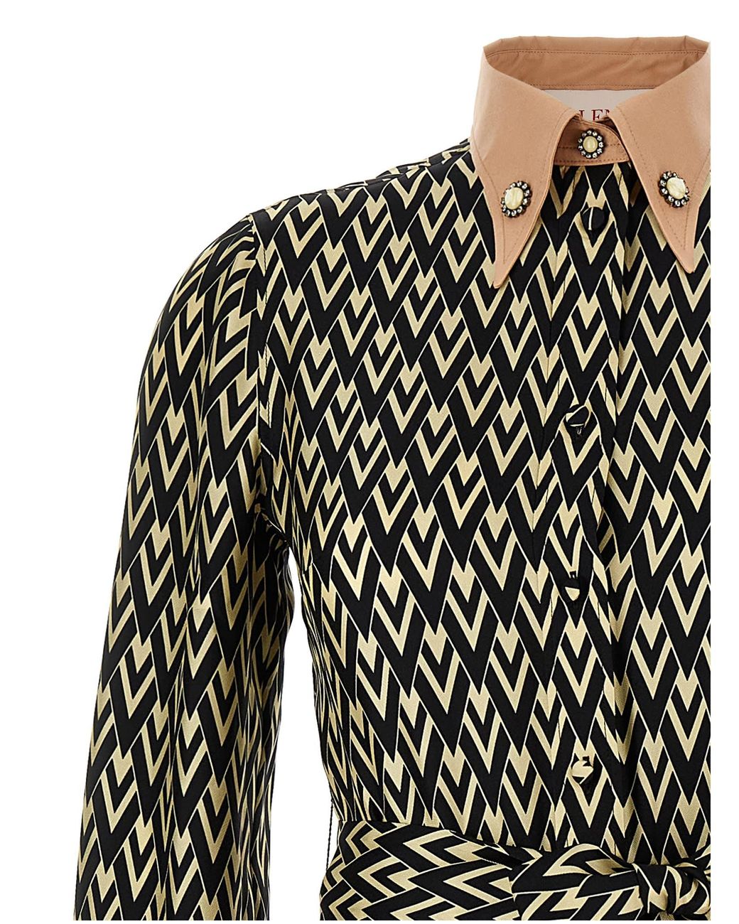 Valentino Garavani Black Toute La V Midi Dress