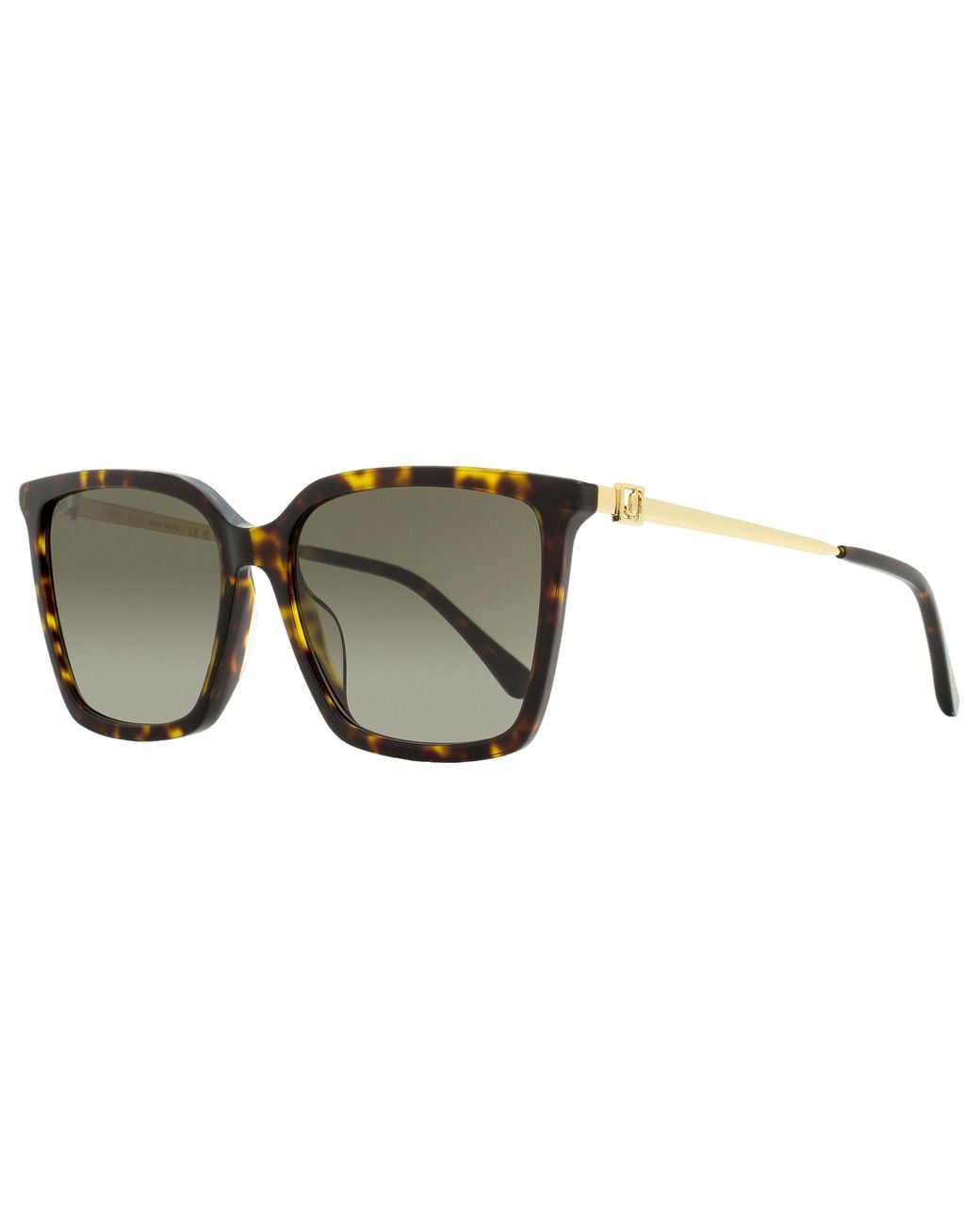 Jimmy Choo Black Square Sunglasses Totta /g 086ha Havana/gold 56mm