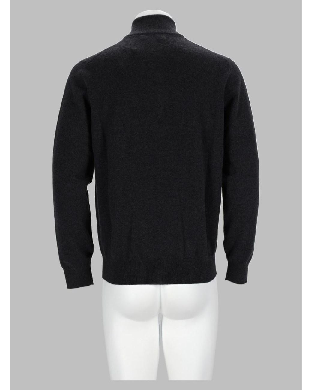 Brunello Cucinelli Blue Cashmere Zip Jumper Sweater for men