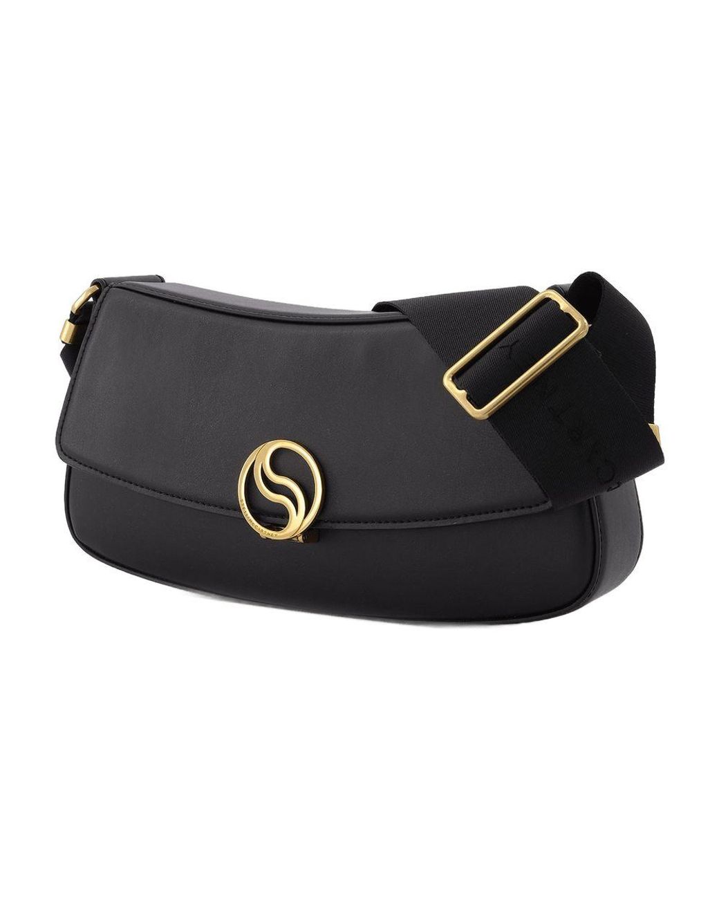 Stella McCartney Black S-Wave Small Hobo Bag