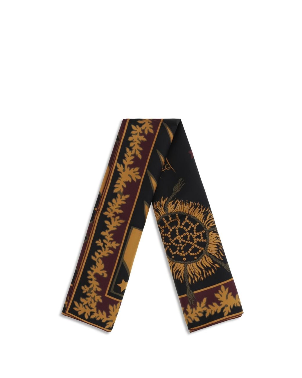 Emilio Pucci Black Printed Silk Twill Scarf Scarfs