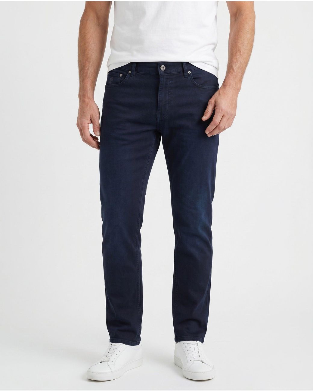 Brunello Cucinelli Blue Dark Traditional Trousers for men