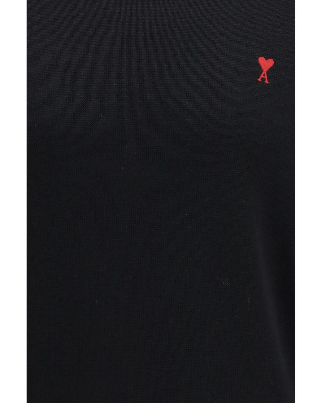 AMI Black Pull Col Rond Ami De Coeur for men