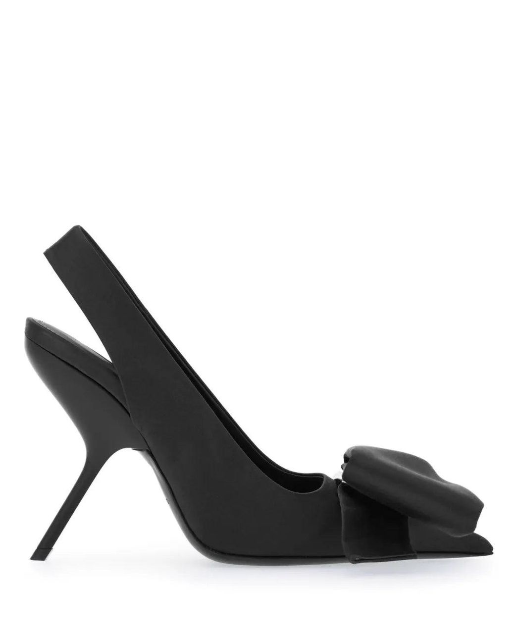 Ferragamo Black Ferragamo 105Mm Bow Slingback Pumps