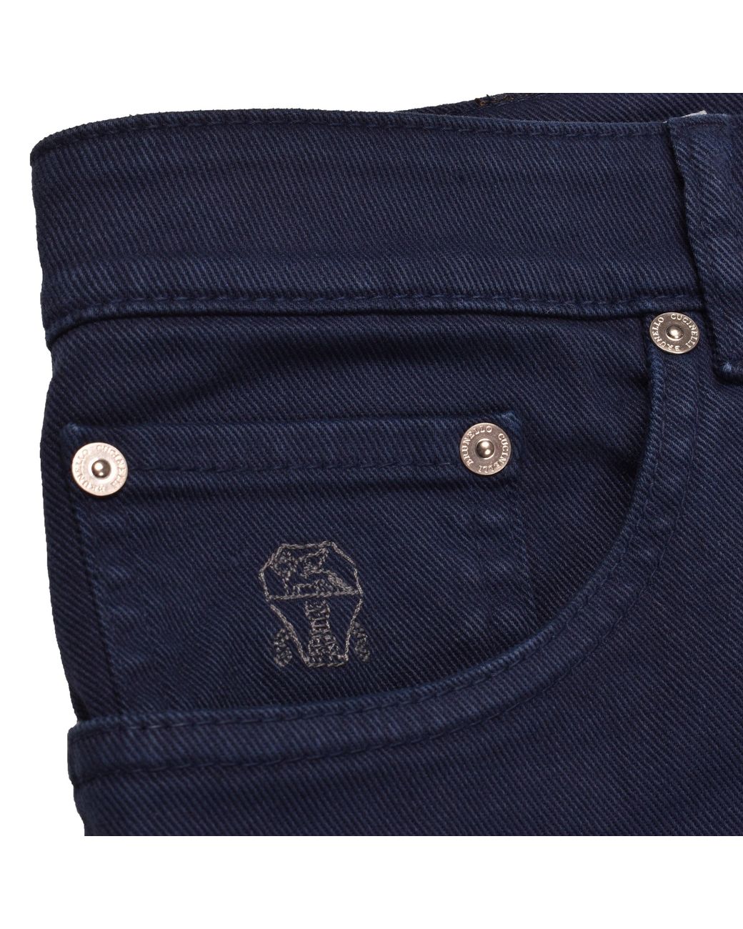 Brunello Cucinelli Blue Dark Traditional Fit Trousers for men