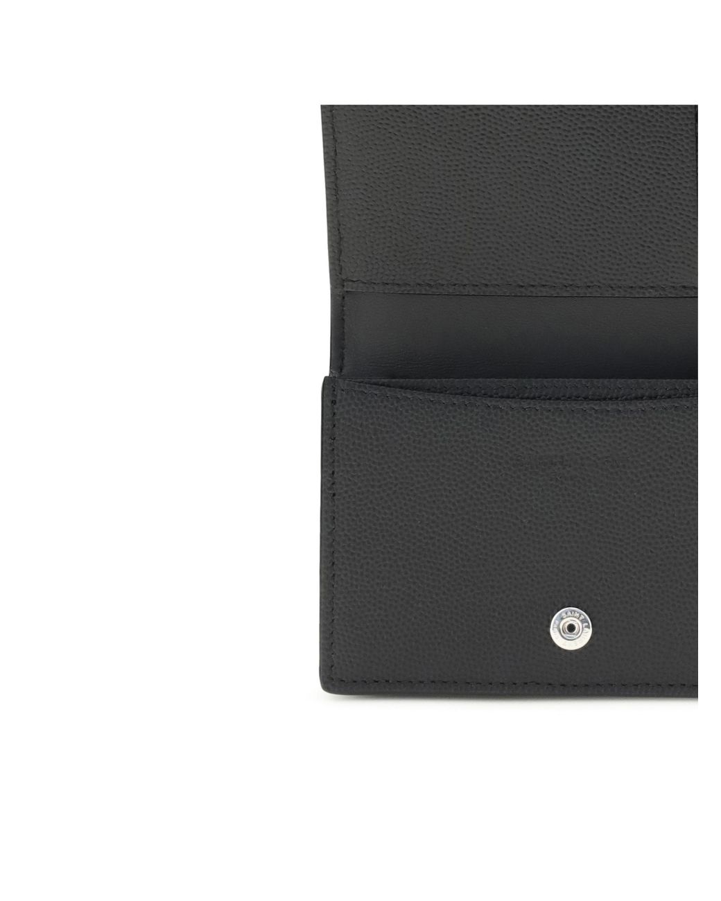 Saint Laurent Gray Grain De Poudre Leather Business Card Holder for men