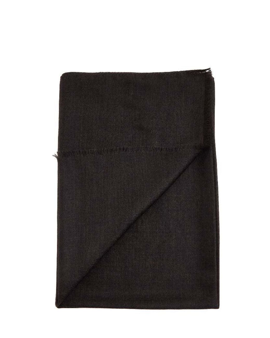D 40 Black Wool Scarf for men