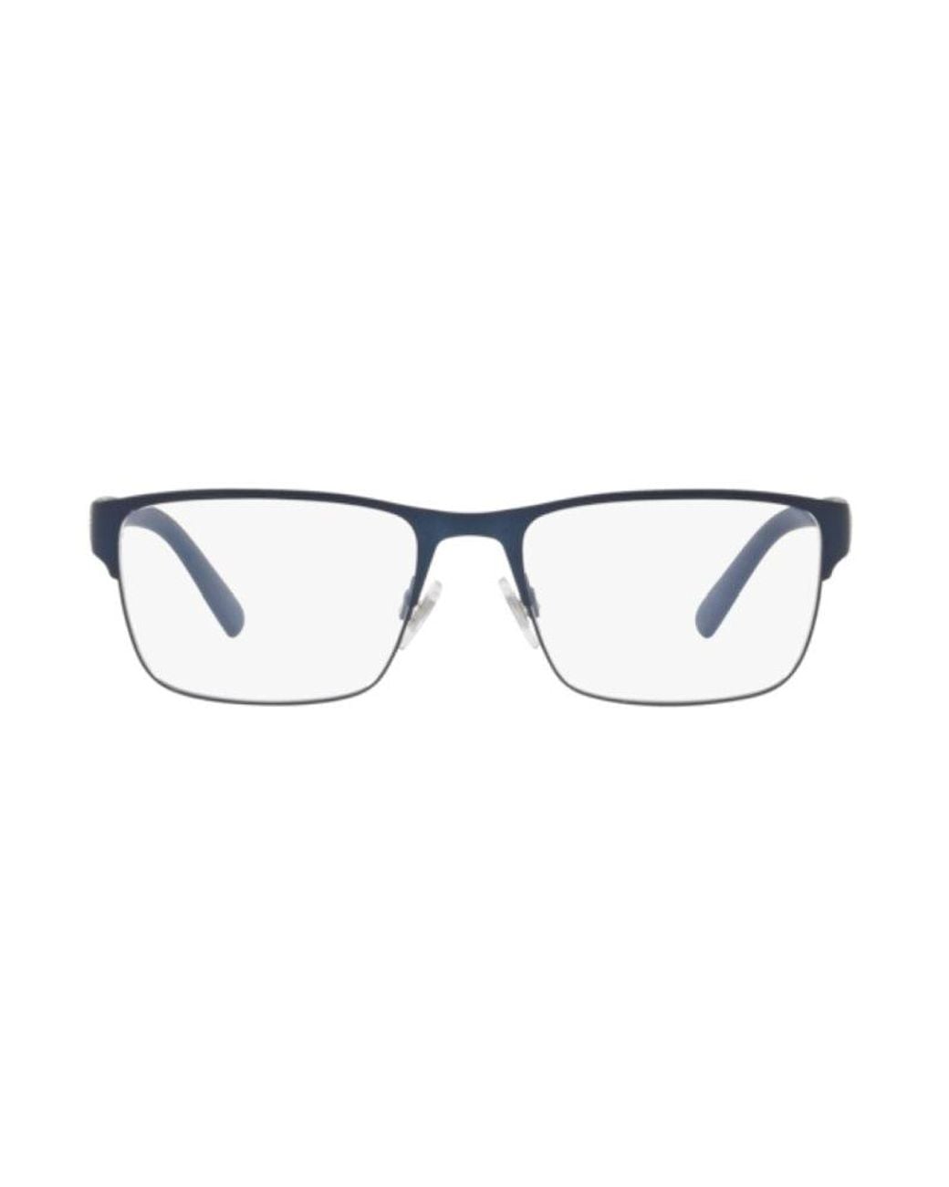 Polo Ralph Lauren Blue Eyeglasses Rectangle Full Rim, Matte Frame And Clear Demo Lenses Lens Ph11759119 Sunglasses for men