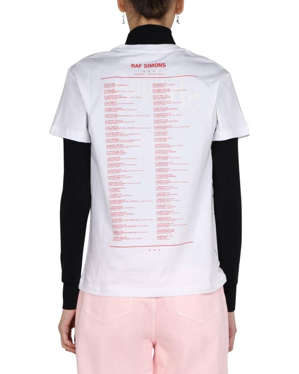 Raf Simons Pink Logo Print T-Shirt Cotton T-Shirts