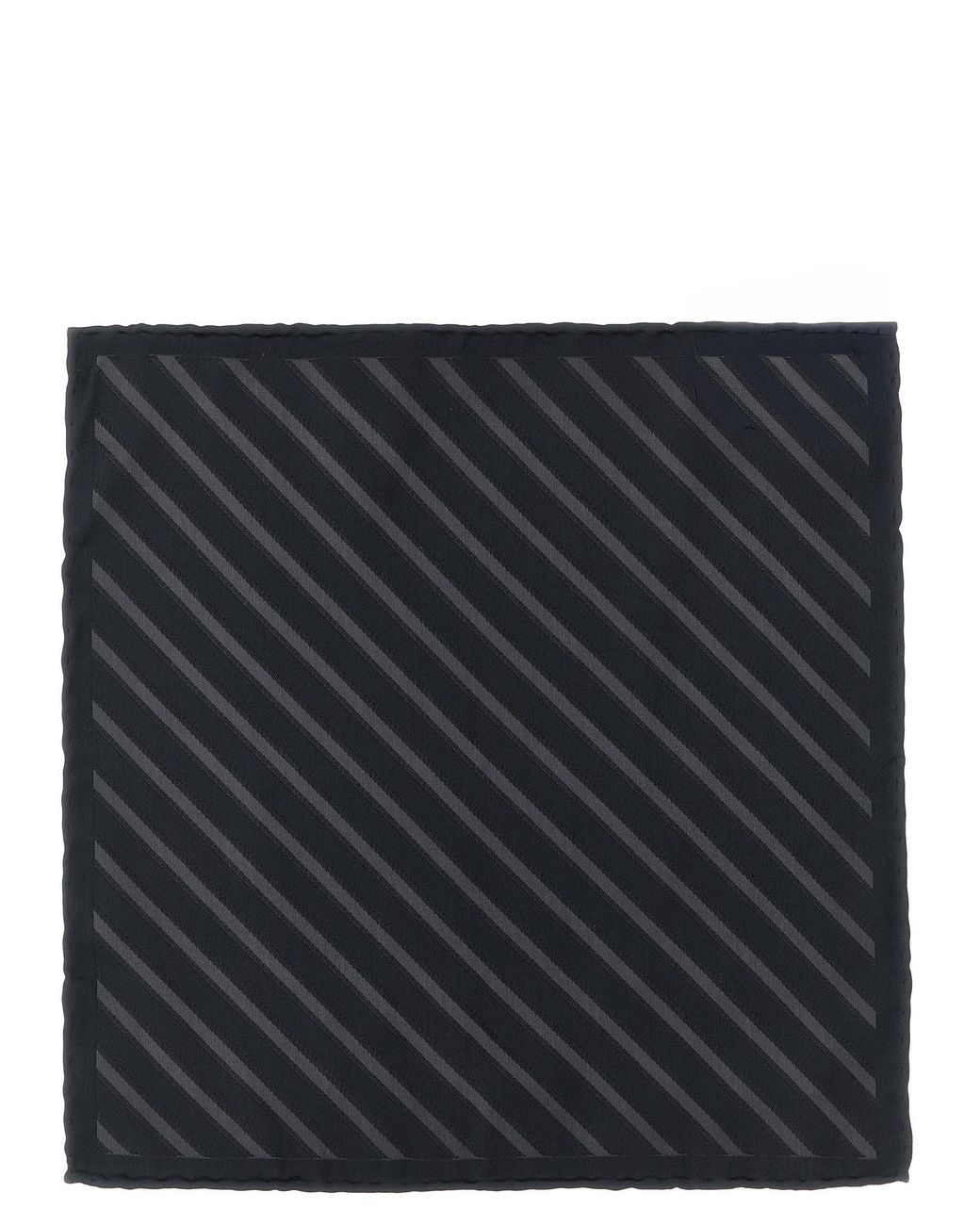 Brunello Cucinelli Black Silk Pocket Square Accessory for men