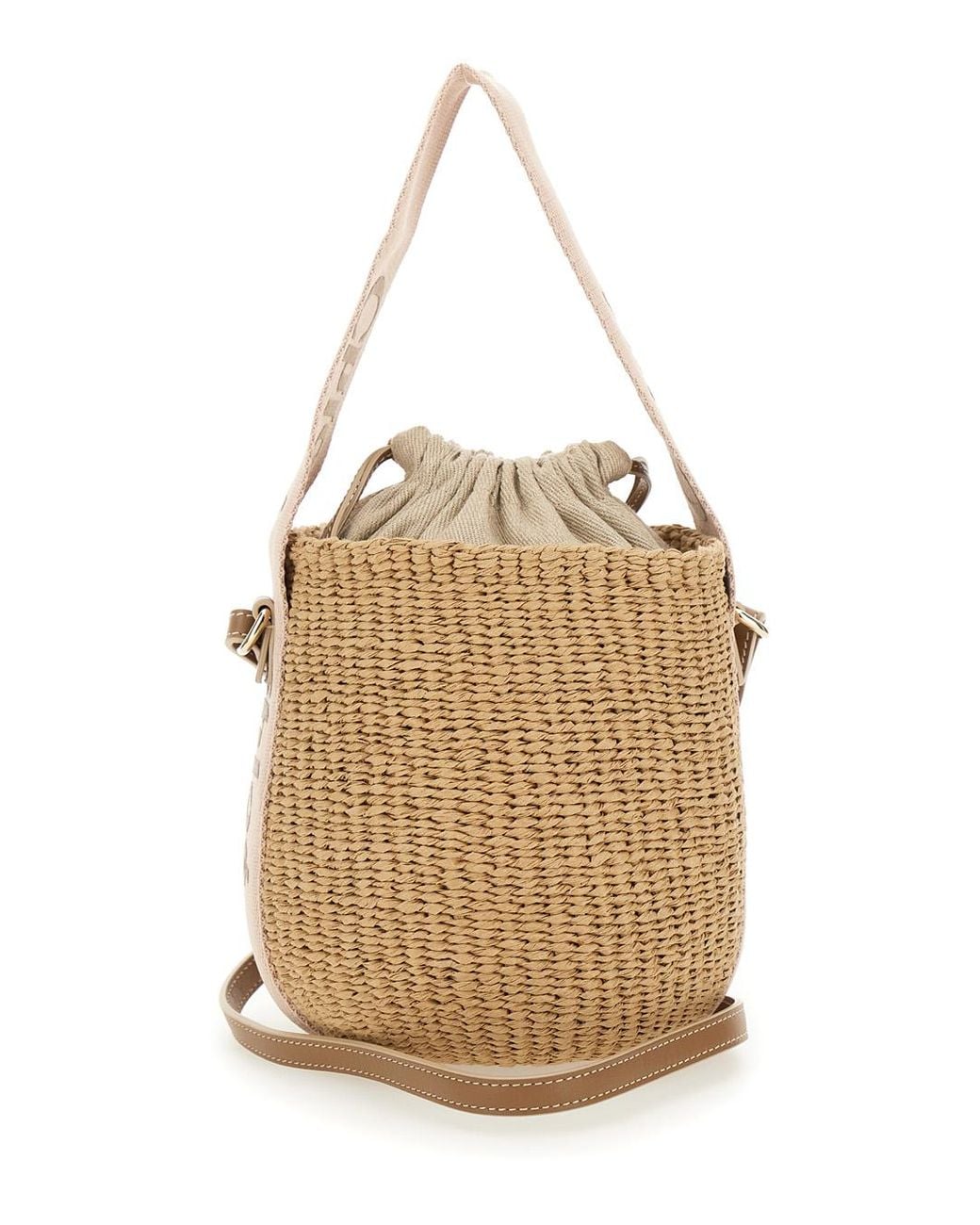 Chloé Natural Woody Small Handbag With Drawstring Closure