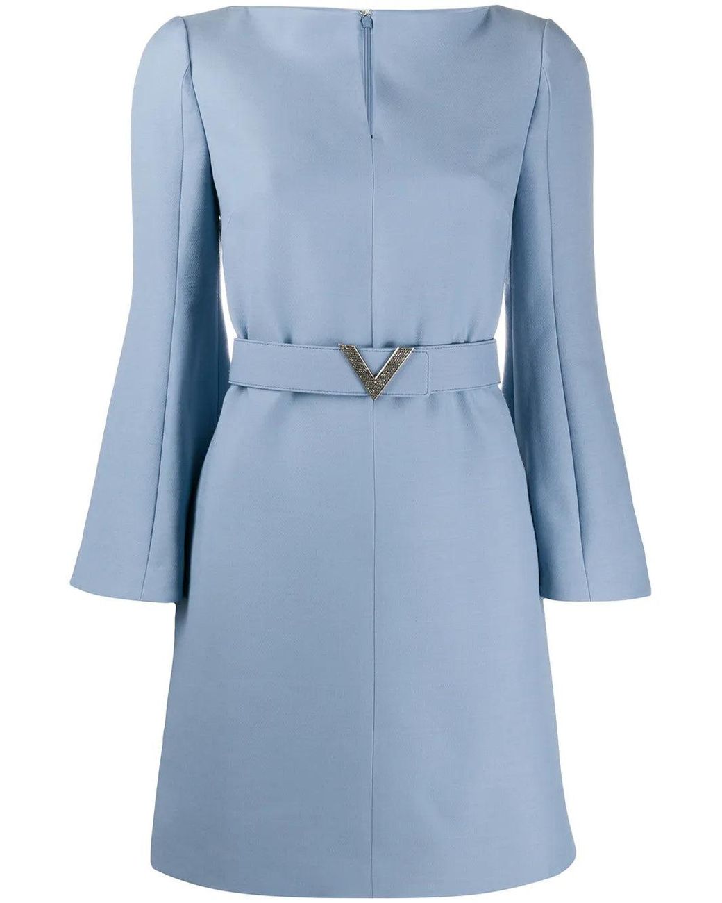 Valentino Blue V Belted Dress