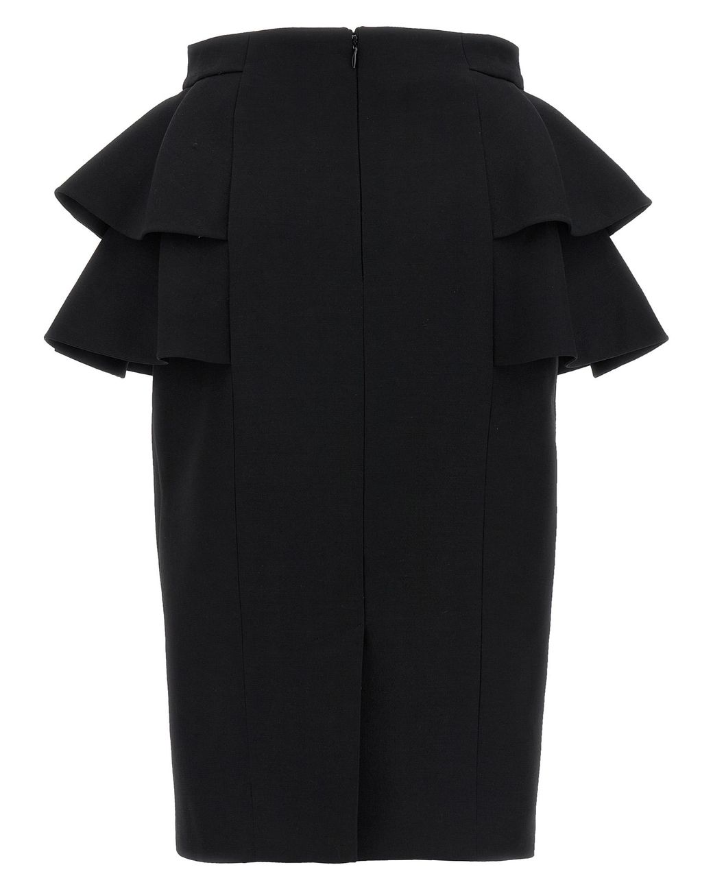 Valentino Garavani Black Crepe Couture Skirt Virgin Wool Silk