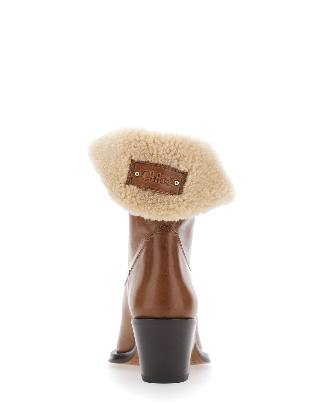 Chloé Brown Leather Ankle Boots Calf
