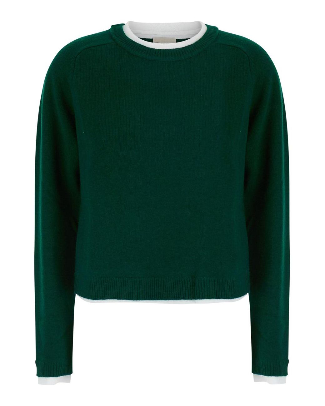 Semicouture Green Knit Top Wool-Cashmere Tops