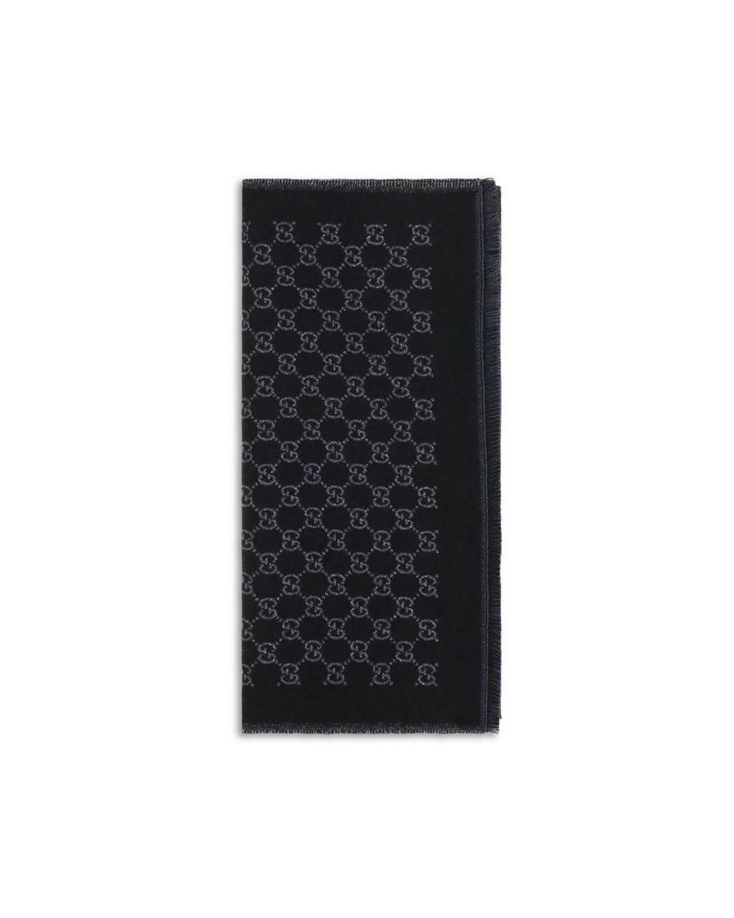 Gucci Black Gucci Gg Monogram Merino Wool Scarf