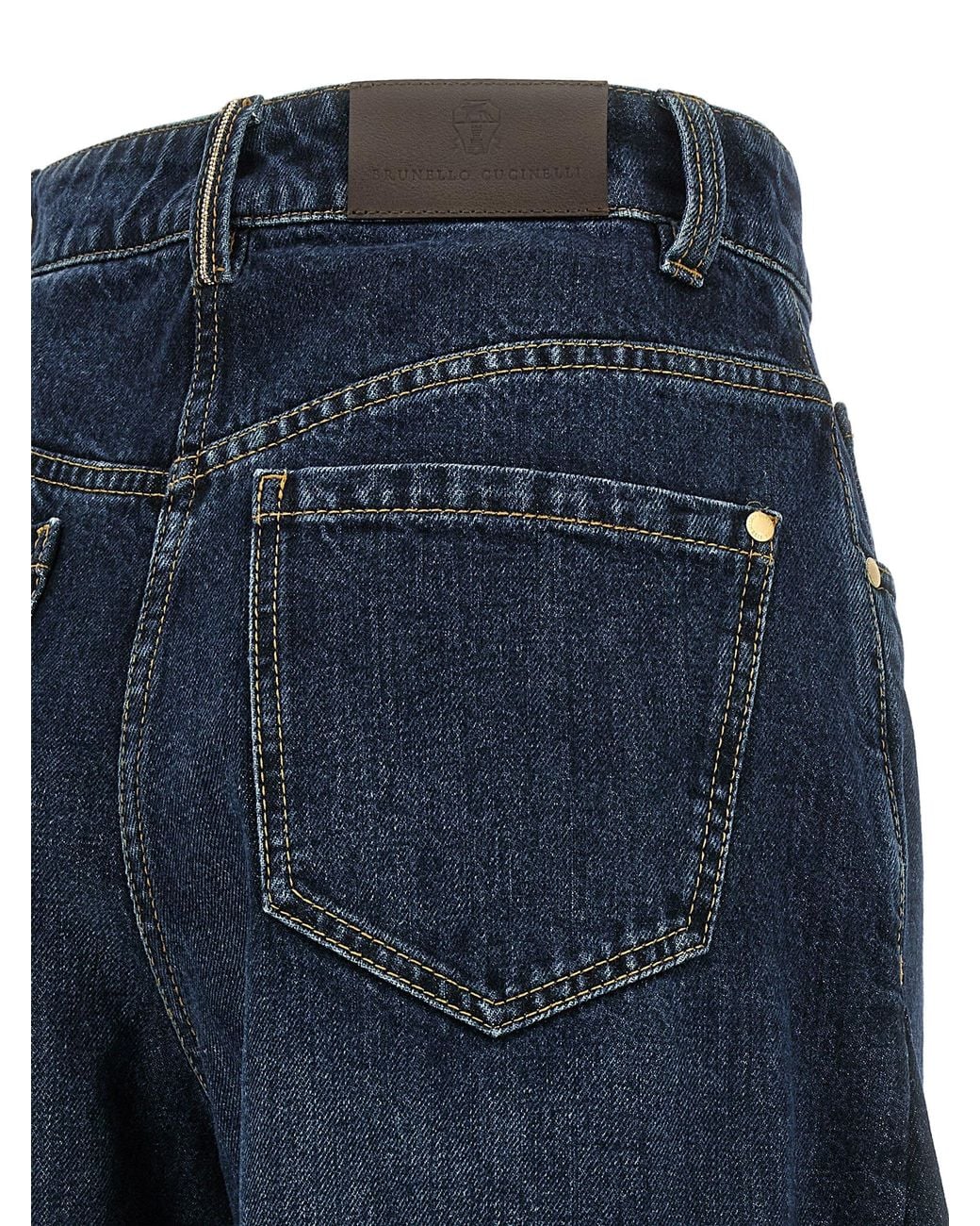 Brunello Cucinelli Blue Brunello Cucinelli Wide-Leg Cotton Denim Jeans