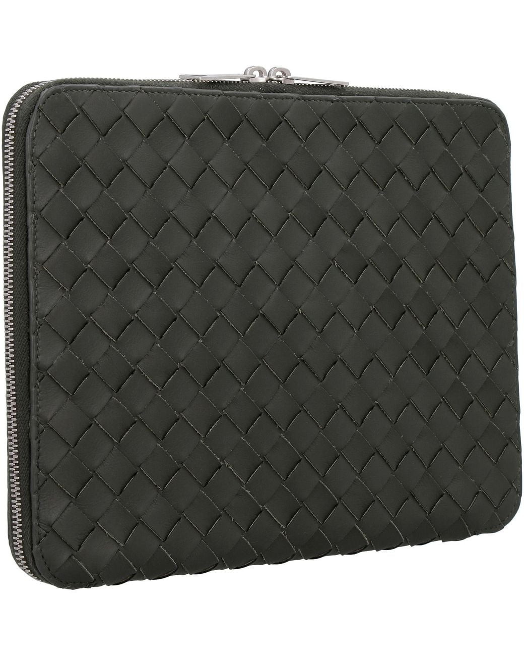 Bottega Veneta Gray Intrecciato Hydrology Document Case Pouch Calf Clutch Bags for men
