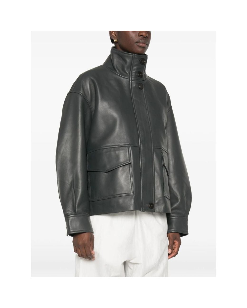Sessun Black Leather Jacket Lambskin