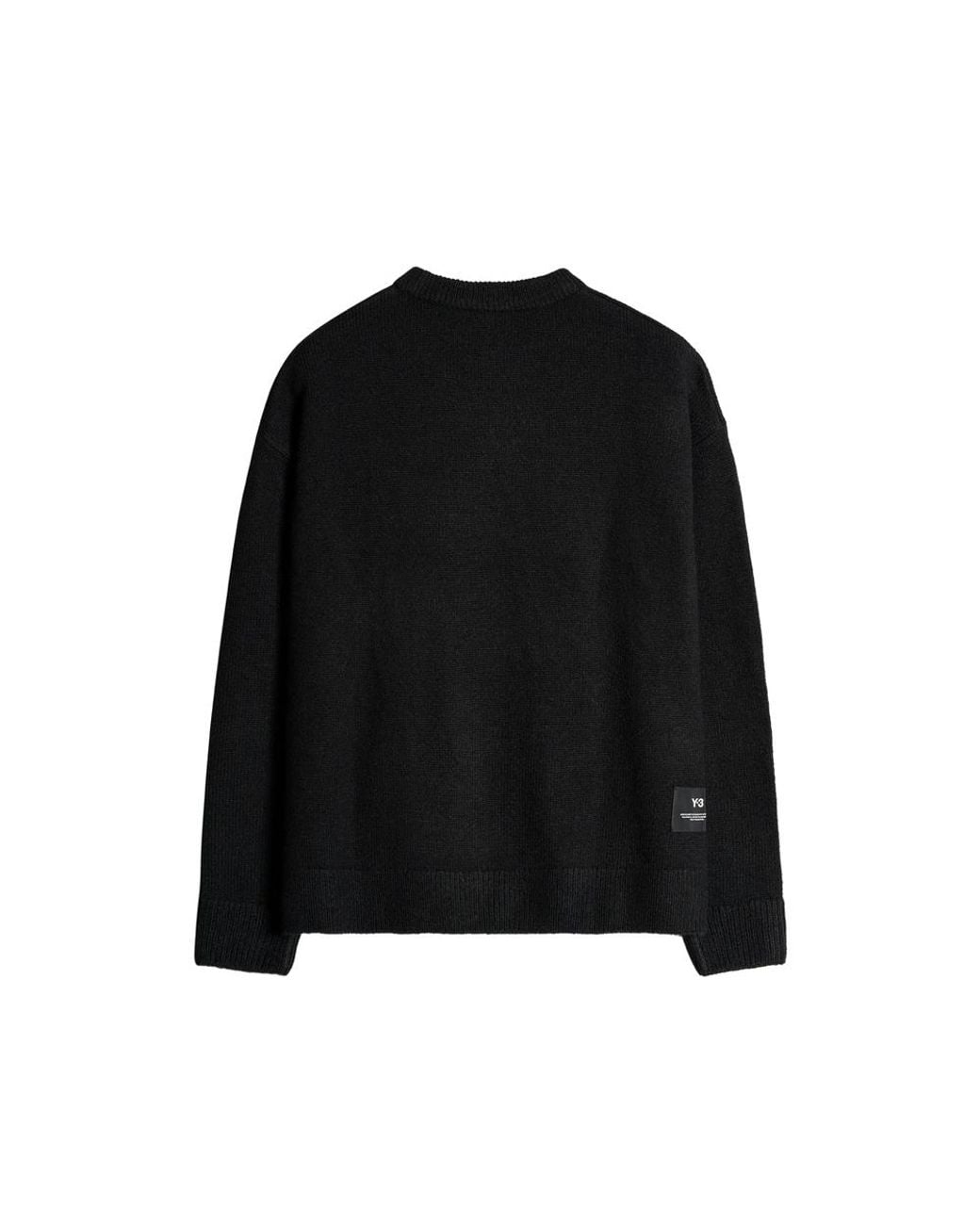 Adidas Black Knitted Sweater With Graphic Detail Viscose for men