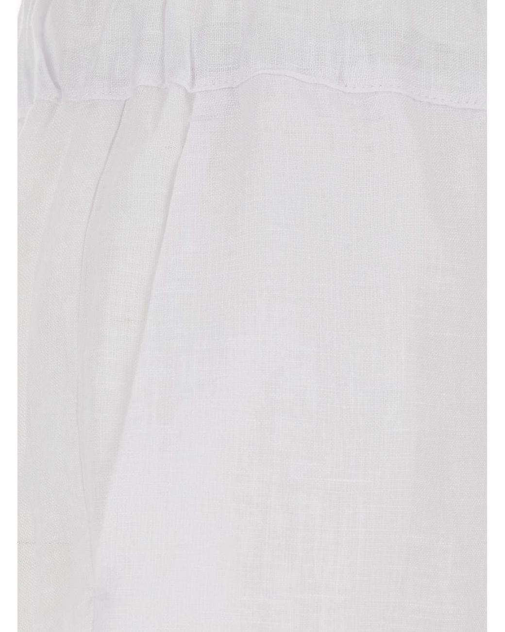 Semicouture White Pants With Elastic Drawstring Waist
