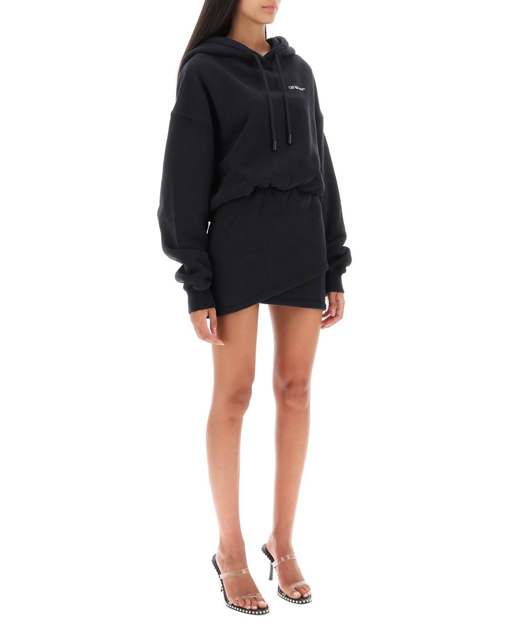 Off White c o Virgil Abloh Hoodie Dress in Black Lyst UK