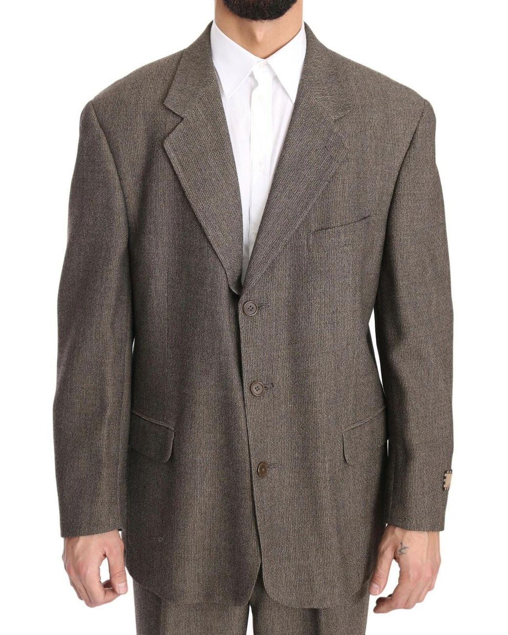 Dolce & Gabbana Black Brown Single Breasted Wool Suit for men