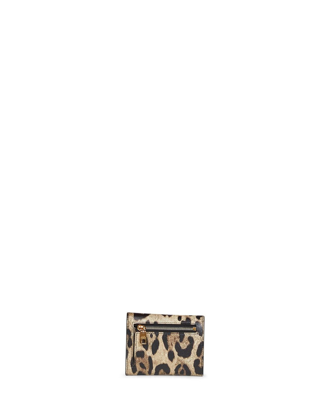 Dolce & Gabbana Metallic Wallet Leopard-Print Dauphine Calf Leather