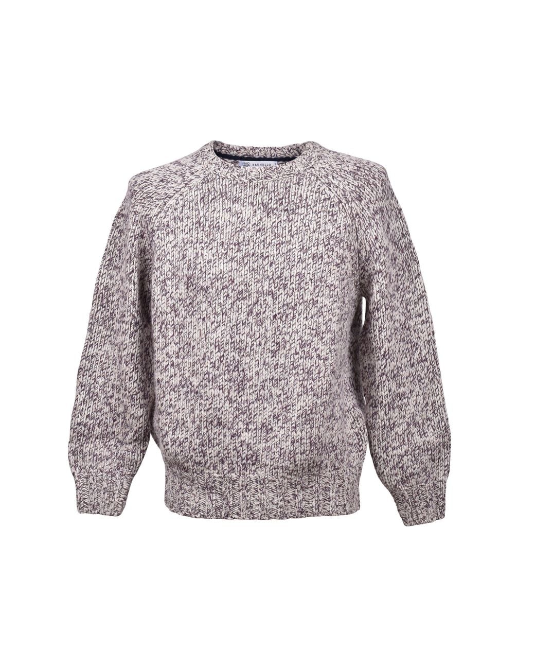 Brunello Cucinelli Gray Ecru Cashmere Blend Sweater for men