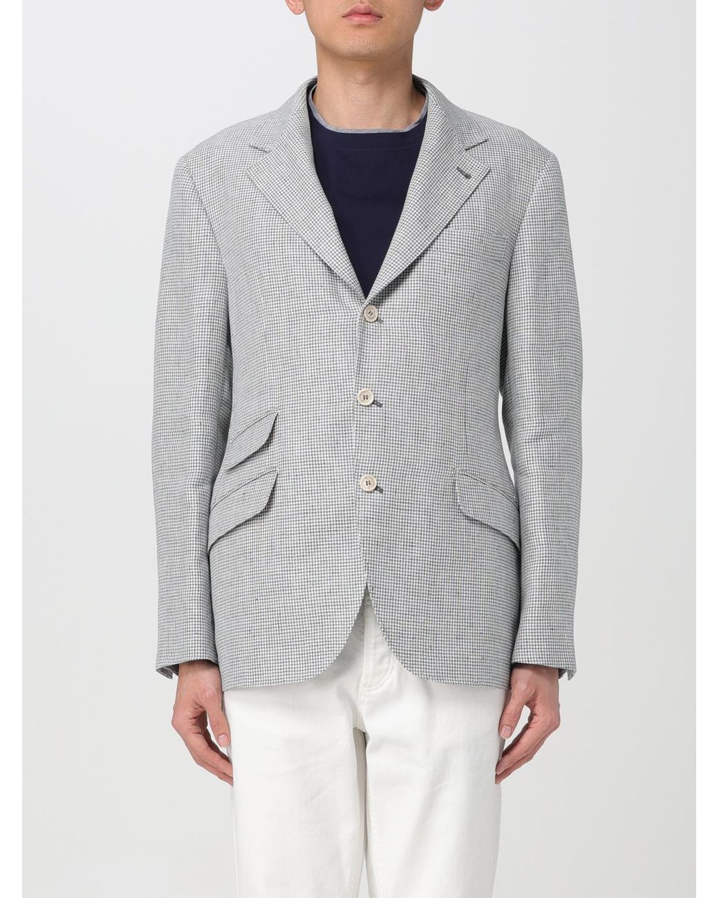 Brunello Cucinelli Gray Light Linen Jacket for men
