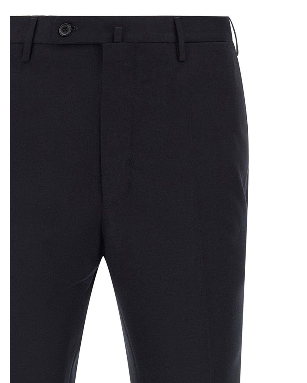 Incotex Blue Virgin Wool Tailored Trousers for men