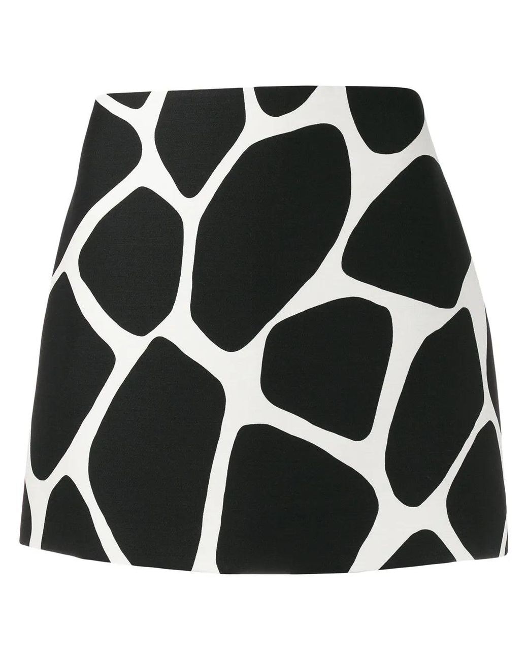 Valentino Black Giraffe Print Fitted Mini Skirt