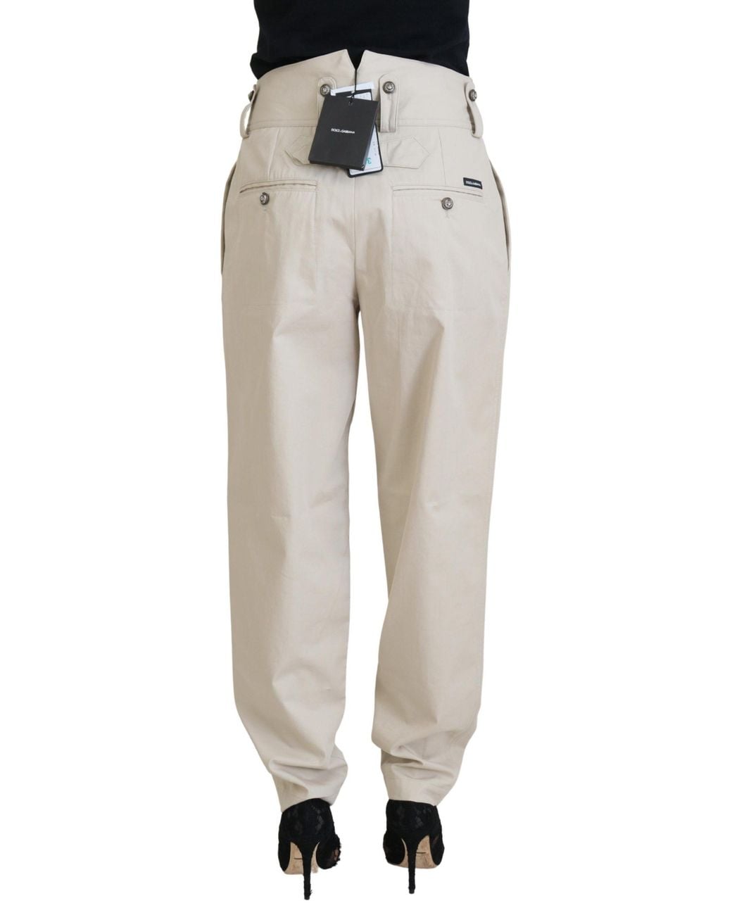 Dolce & Gabbana White Chic Cotton Trousers For Elegant Comfort