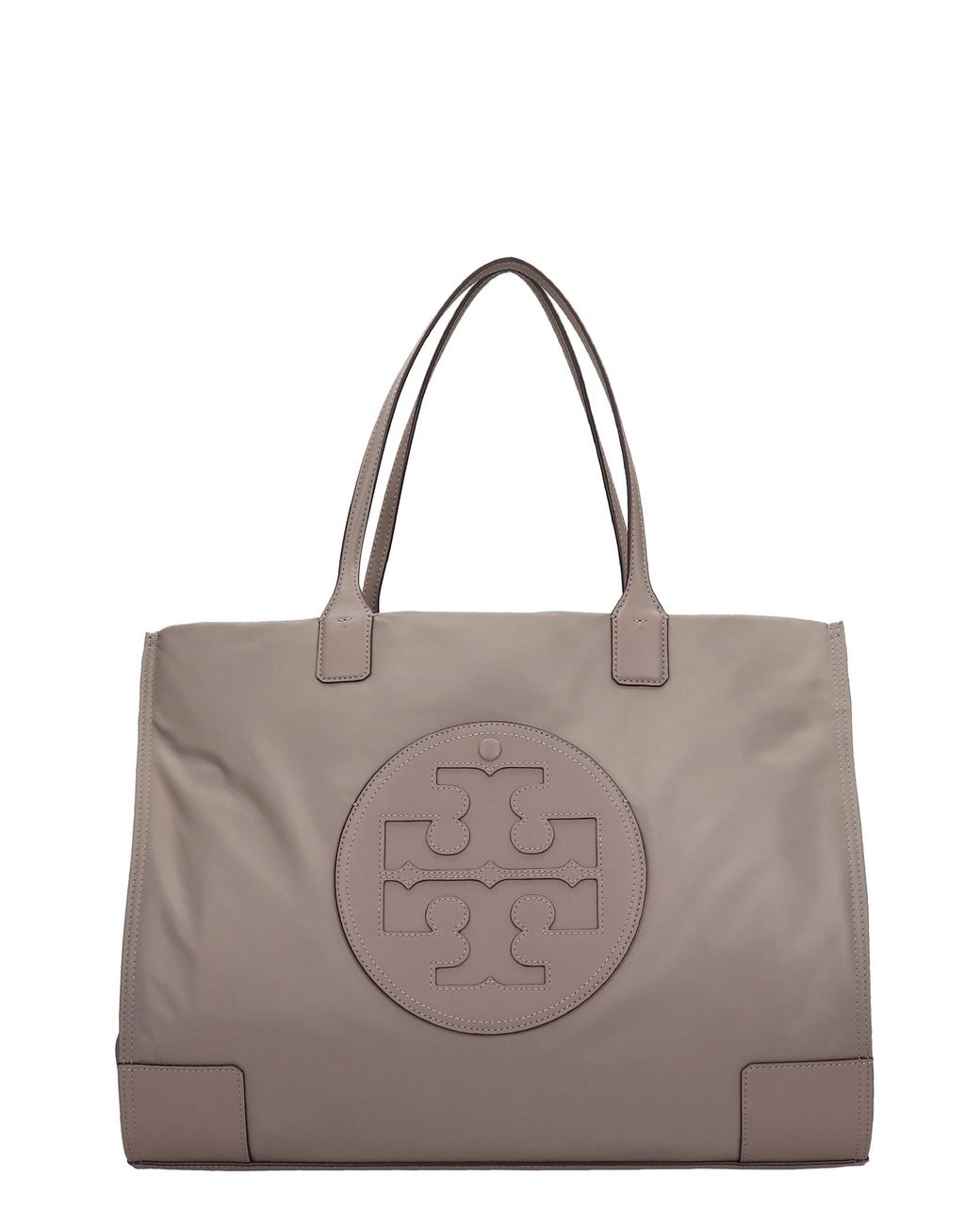 Tory Burch Ella Tote In Taupe Leather in Grey | Lyst UK
