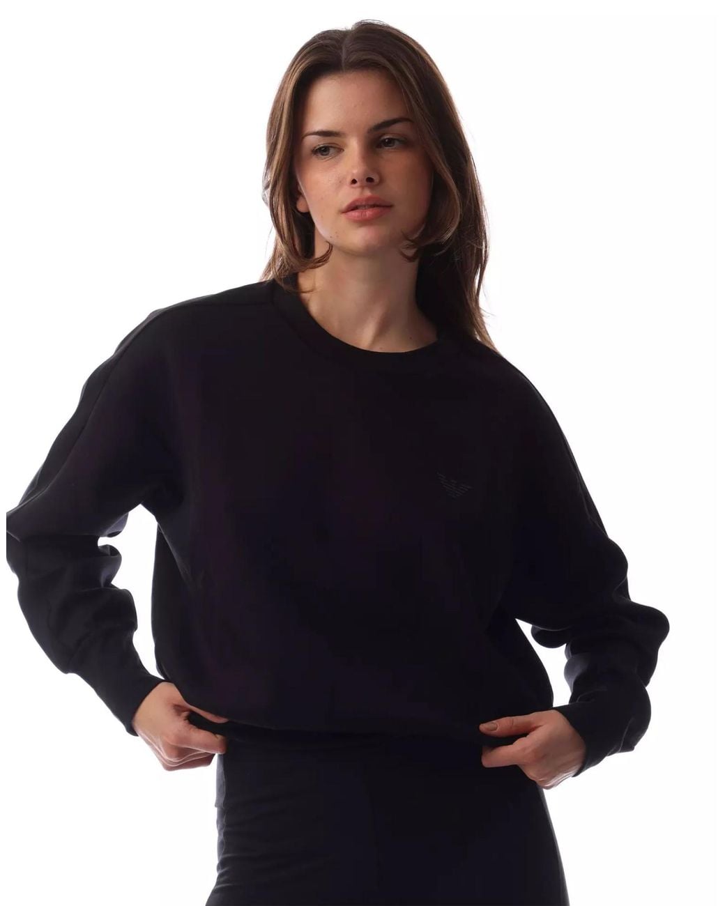 Emporio Armani Blue Crewneck Logo Sweatshirt Clothing Knitwear
