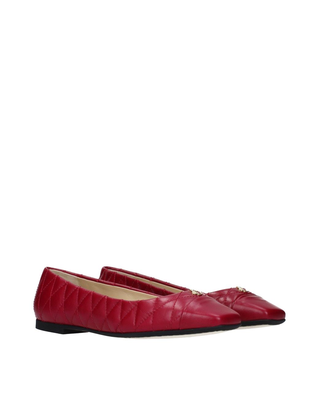 Jimmy Choo Red Leni Ballet Flats Leather Fuchsia/Raspberry