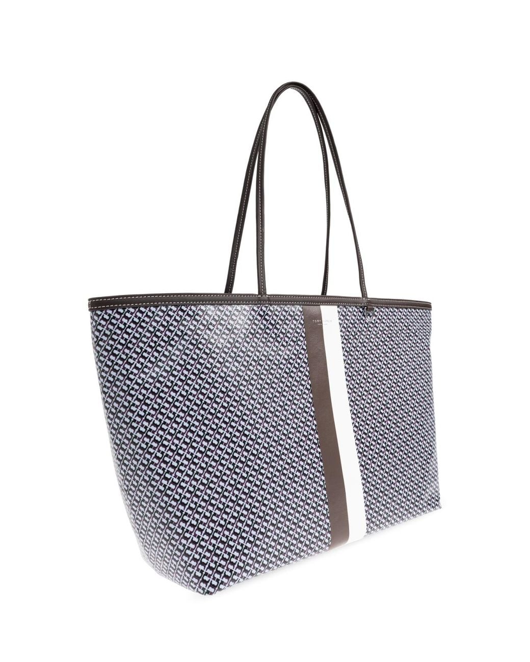 Tory Burch Blue The Racer Logo Tote Bag